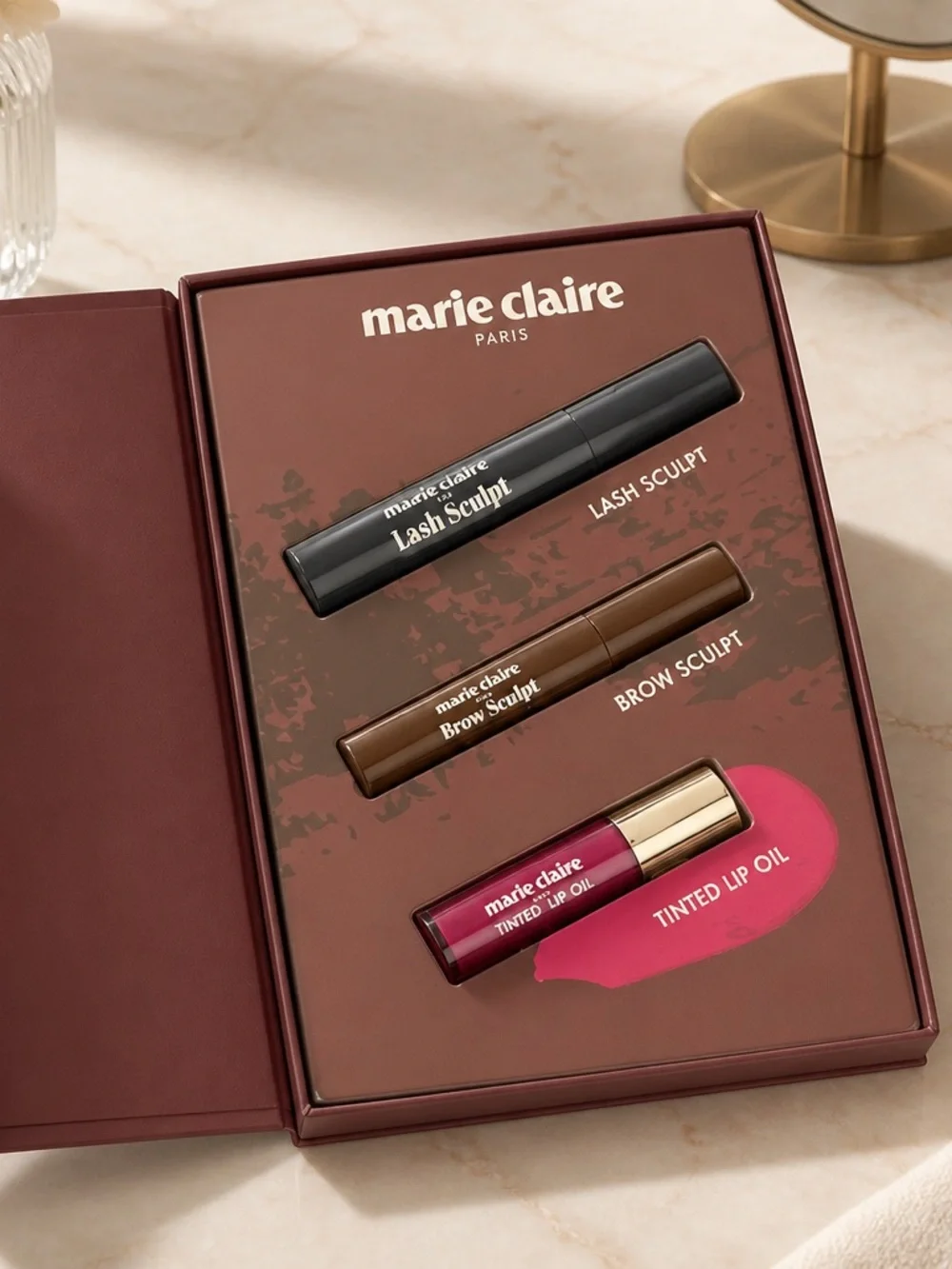 Marie Claire Bare Beauty Signature Sculpt Makeup Set Pink NWT